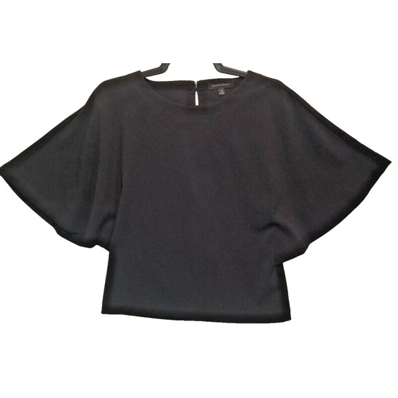 NINE WEST Top Women's SZ XS Black‎ Layered Chiffon Bell Sleeve Feminine Flounce - Picture 1 of 16